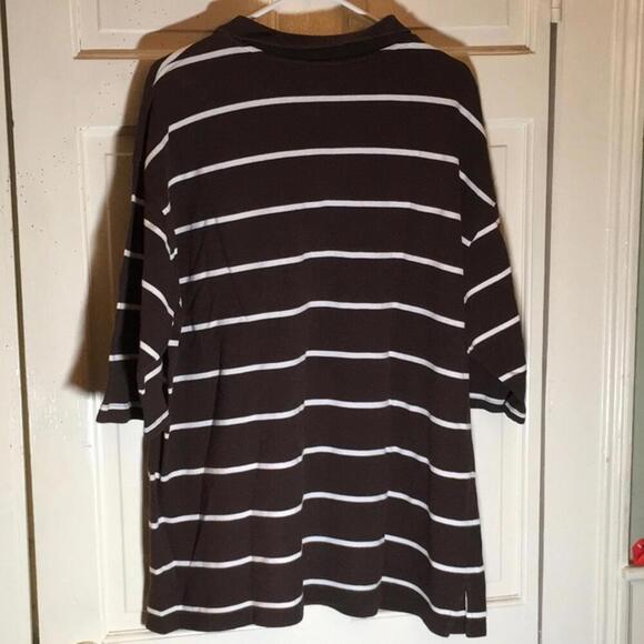 🍁Avirex XXL brown white striped collared shirt🍁 - Picture 2 of 7